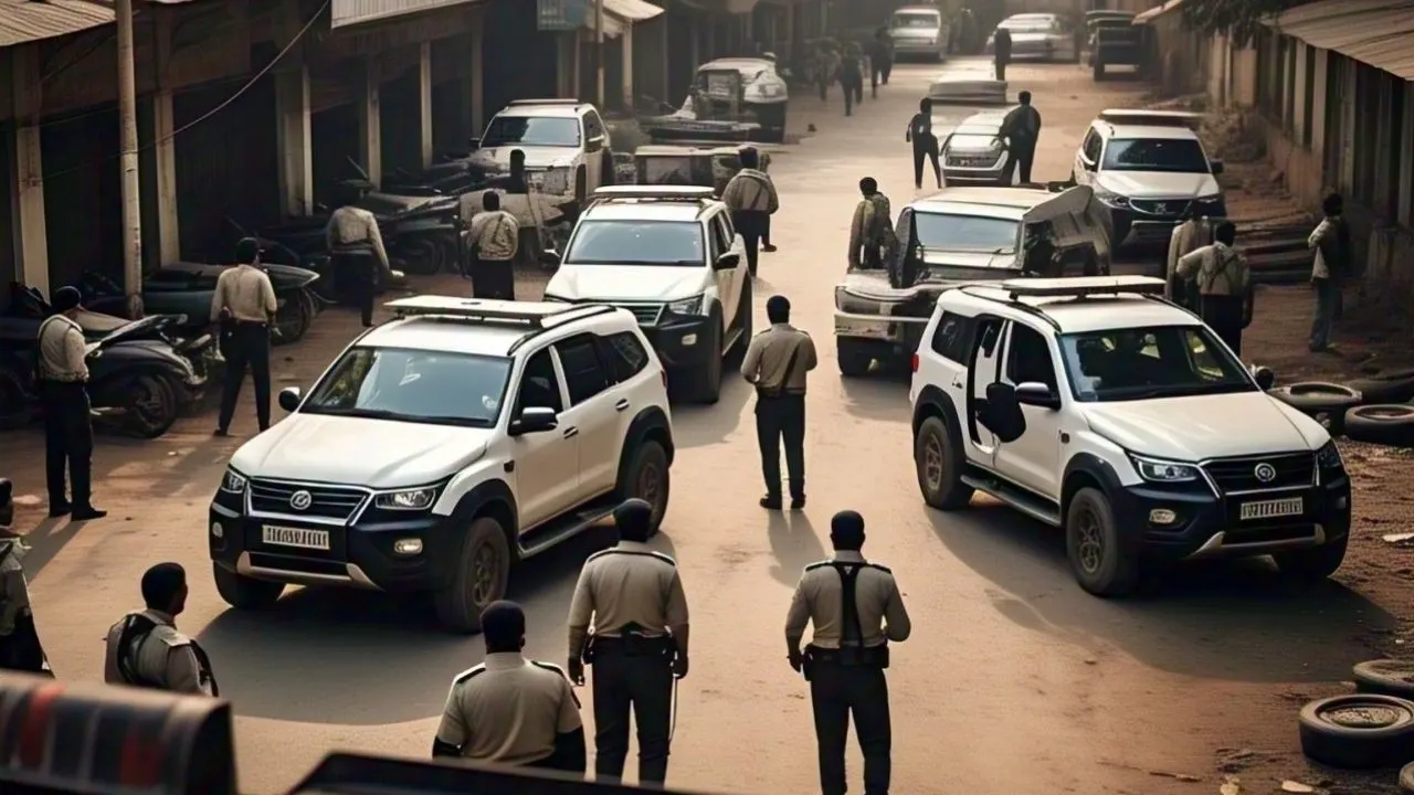 Luxury Cars recovered in Maharashtra Police Raid in Buxar