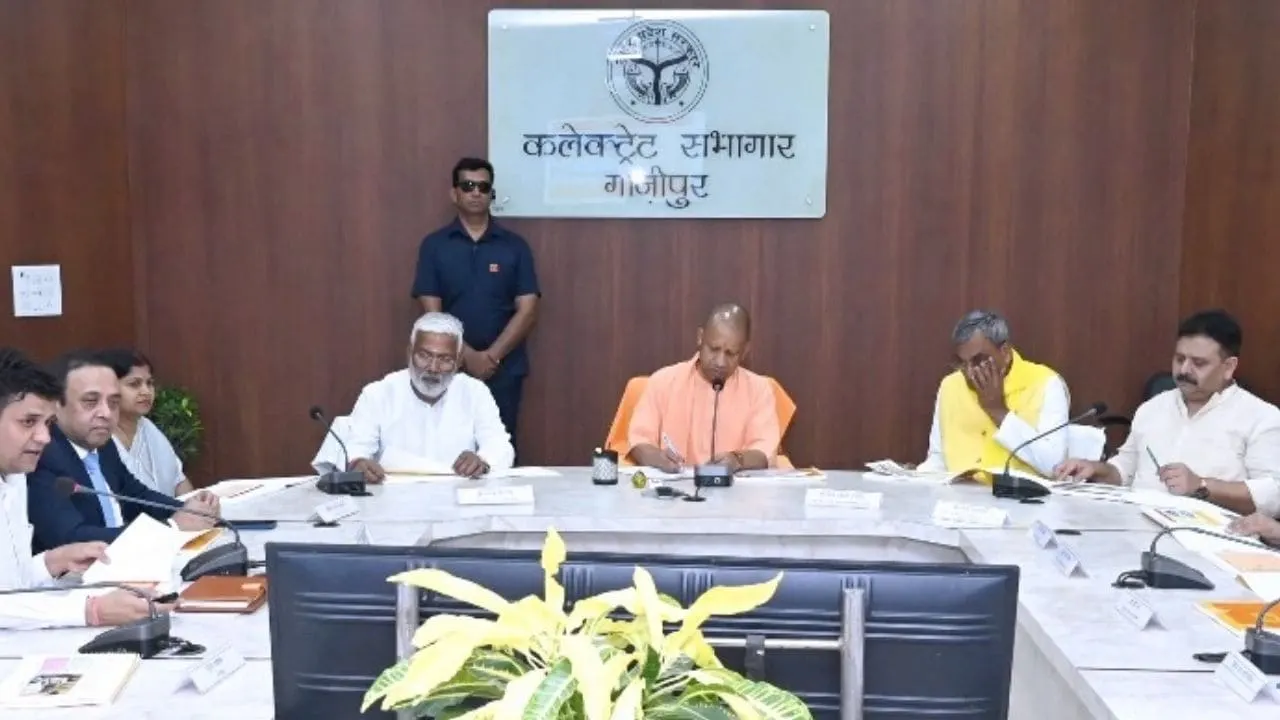 CM Yogi Gazipur visit: Yogi Adityanath reviewing development projects during his visit to Gazipur
