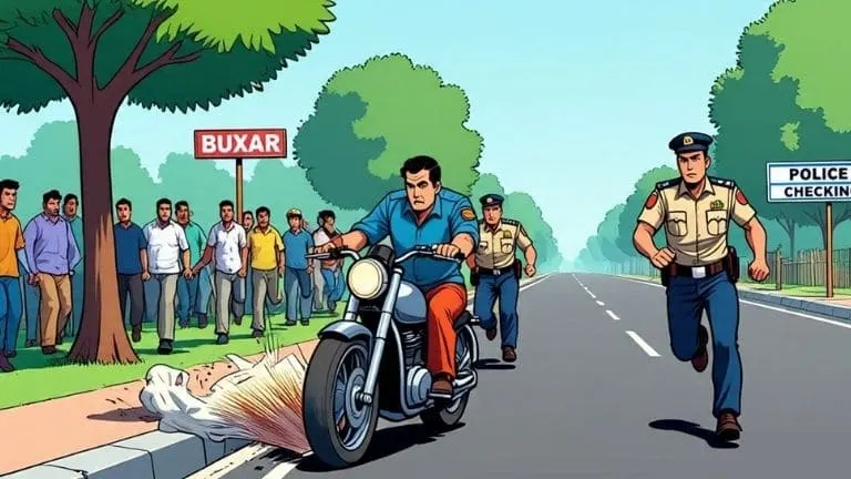 Buxar Police Hadsa: Policeman injured in Buxar after biker forcefully crosses traffic checkpoint