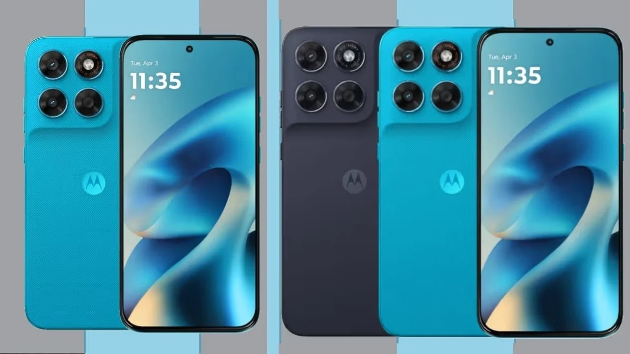 Moto G87 leather finish back design in Pantone Blue color