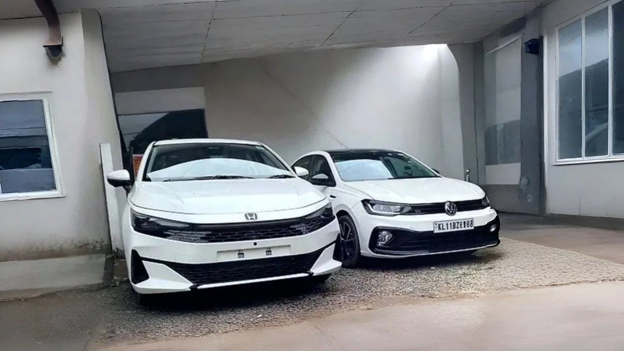 New Honda City Facelift Spotted Next to Virtus