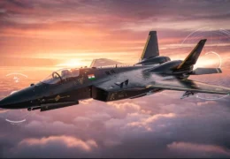 A futuristic AI combat Kaal Bhairav Aircraft