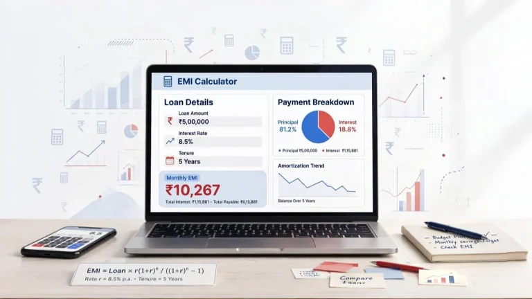 EMI Calculator: Loan की EMI तुरंत Calculate करें