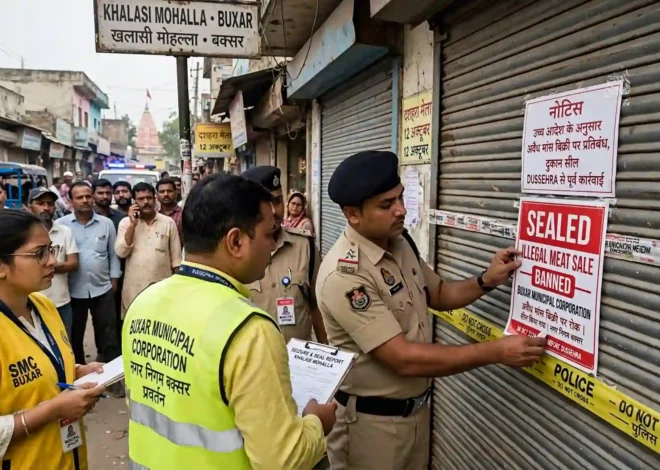 Buxar Illegal Slaughterhouse Raid: दशहरे से पहले बक्सर में बड़ा एक्शन, खलासी मोहल्ले में छापेमारी