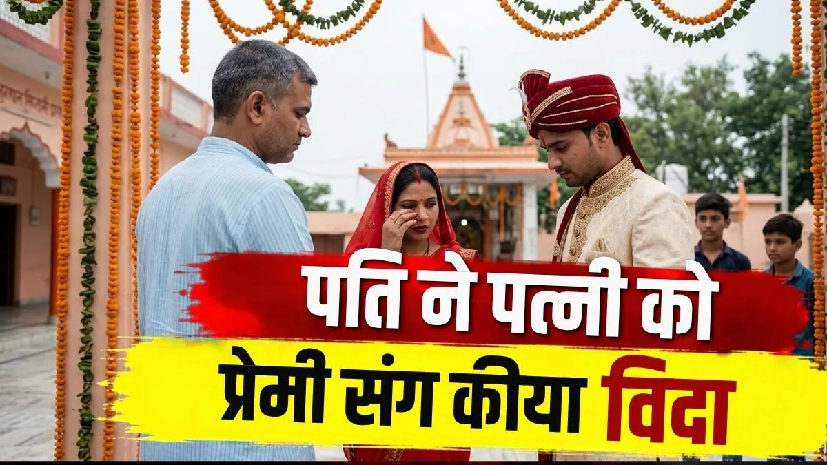 22 दिन बाद प्रेमी के घर से लौटी पत्नी, पति ने खुद मंदिर ले जाकर कराई जयमाल! 17 साल बाद टूटा रिश्ता - Husband Sends Wife with Lover in Sitapur Uttar Pradesh