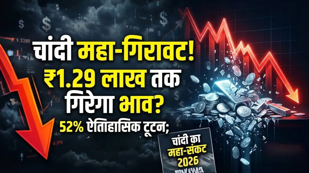 Silver Price Crash October 2026: चांदी में फिर बड़ी गिरावट, क्या ₹1.29 लाख किलो तक गिरेगा भाव?